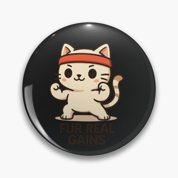 Item preview, FlexiFur – Chibi Cat Flexing Muscles "Fur Real Gains" Cute Fitness Sticker & Apparel Design designed and sold by ColorSplash123.