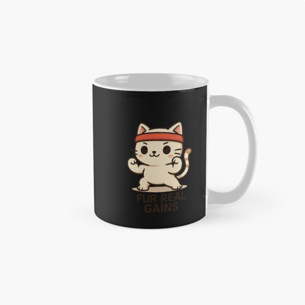 Item preview, FlexiFur – Chibi Cat Flexing Muscles "Fur Real Gains" Cute Fitness Sticker & Apparel Design designed and sold by ColorSplash123.