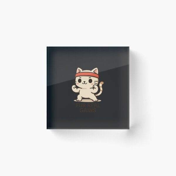 Item preview, FlexiFur – Chibi Cat Flexing Muscles "Fur Real Gains" Cute Fitness Sticker & Apparel Design designed and sold by ColorSplash123.