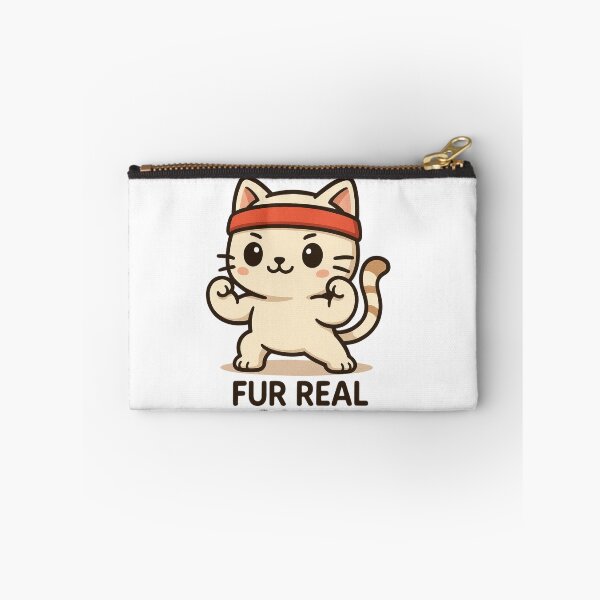 Item preview, FlexiFur – Chibi Cat Flexing Muscles "Fur Real Gains" Cute Fitness Sticker & Apparel Design designed and sold by ColorSplash123.