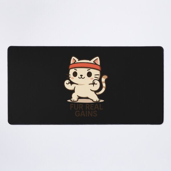 Item preview, FlexiFur – Chibi Cat Flexing Muscles "Fur Real Gains" Cute Fitness Sticker & Apparel Design designed and sold by ColorSplash123.