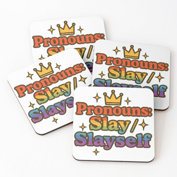 Item preview, Pronouns: Slay/Slayself – Rainbow Crown Design designed and sold by Haus Of Sin.