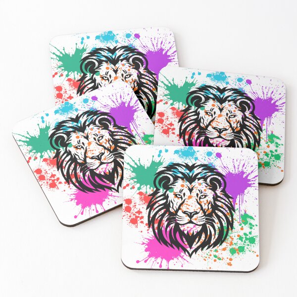 Item preview, Lion, Rainbow Splash Colourful Artwork, Animal, Big Cats  designed and sold by AASparksDesigns.