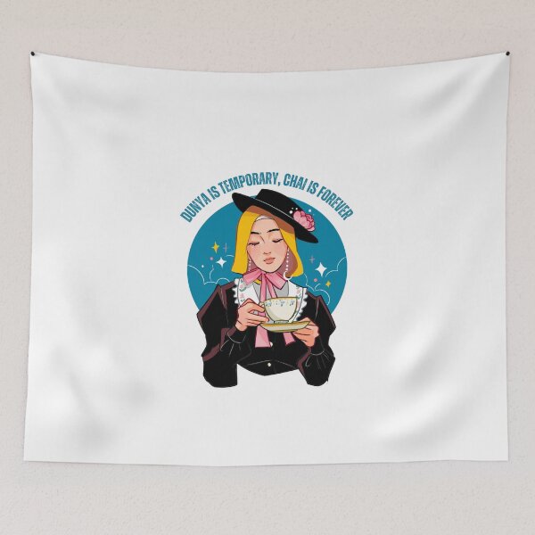 Item preview, Dunya Is Temporary Chai Is Forever | Cozy Muslimah Tea Art designed and sold by Sabr and Chai.