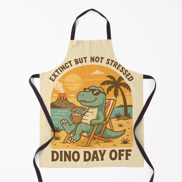 Item preview, Funny Dino Day Off Beach Illustration designed and sold by Patternicity.
