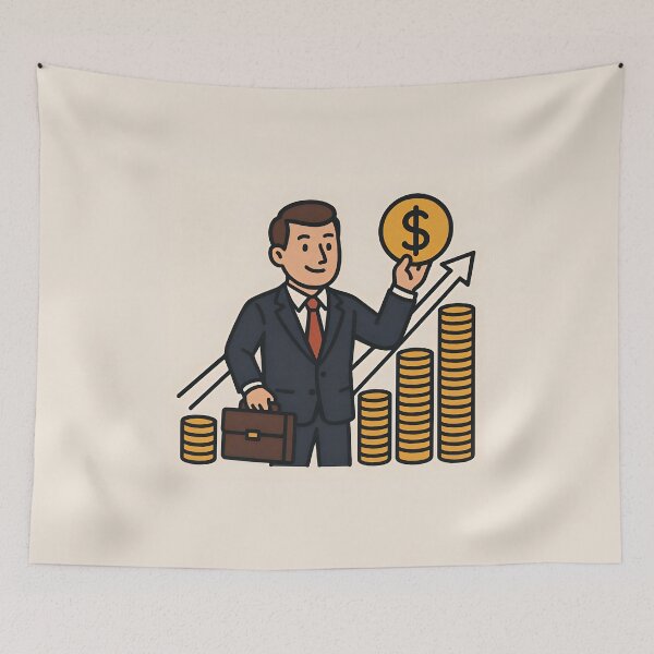 Item preview, Businessman Achieving Financial Success and Growth designed and sold by Amr Siam.