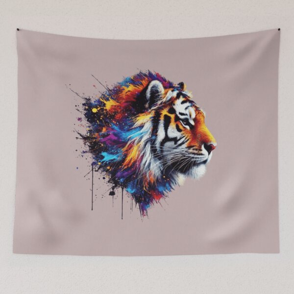 Item preview, Majestic Splash Tiger – Vibrant Abstract Watercolor Feline Art designed and sold by MoodCircuit.