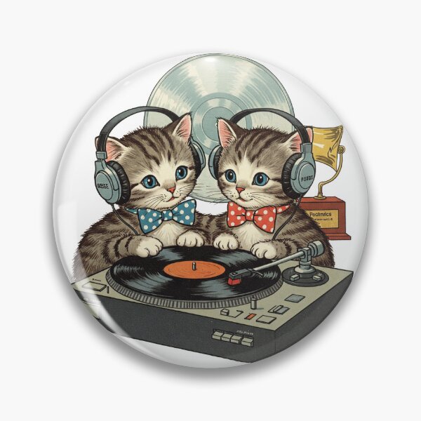 Item preview, Vintage Kittens Wearing Bows and Headphones designed and sold by Zini-ArtStudio.