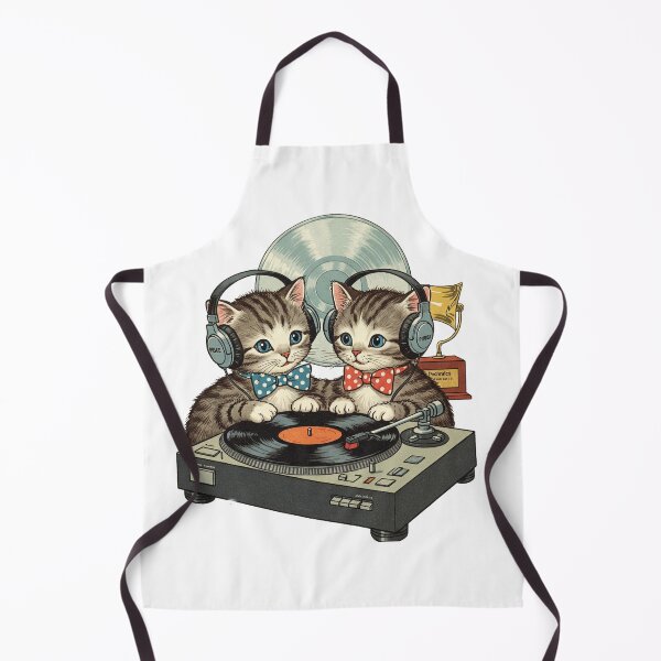 Item preview, Vintage Kittens Wearing Bows and Headphones designed and sold by Zini-ArtStudio.