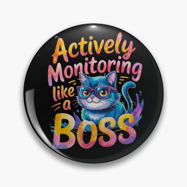 Item preview, Actively Monitoring Like A Boss Funny Cat Teacher designed and sold by FurrFunPrints.