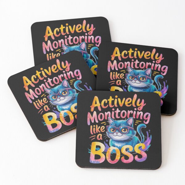 Item preview, Actively Monitoring Like A Boss Funny Cat Teacher designed and sold by FurrFunPrints.