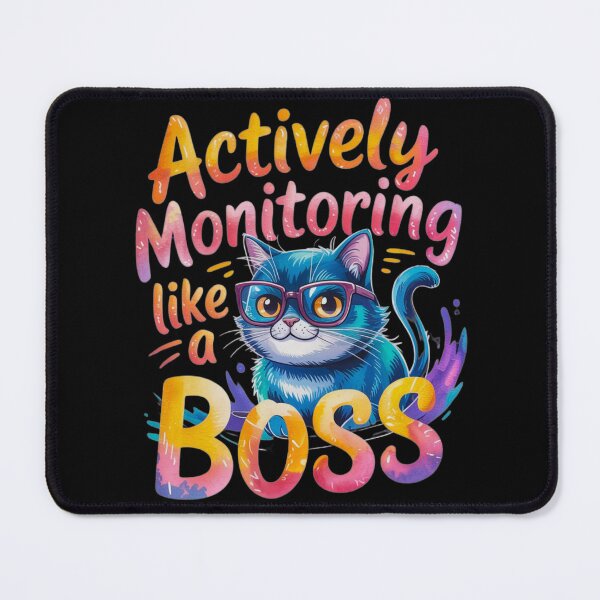 Item preview, Actively Monitoring Like A Boss Funny Cat Teacher designed and sold by FurrFunPrints.