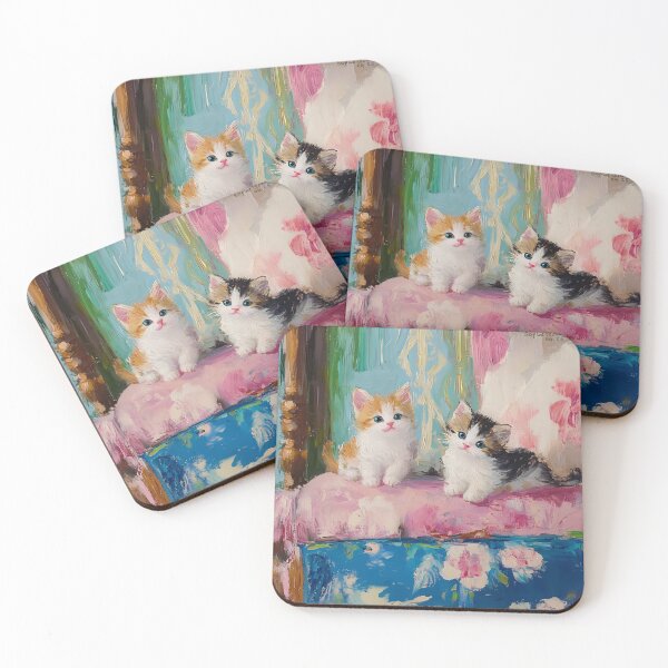 Item preview, Grandmillennial art, Who said meow, kitten painting designed and sold by SophieClimaArt.