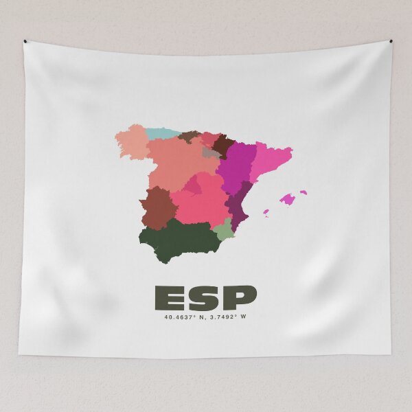 Item preview, Mapa colorido de España - Arte minimalista moderno de España designed and sold by CartoPrints.