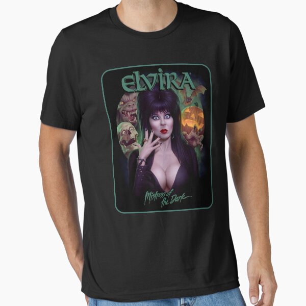 Aperçu de l'œuvre Affiche de film d'horreur Elvira, Maîtresse des Ténèbres, style rétro vintage des années 90, chemise verte celtique, Saint-Patrick créée et vendue par DanielleBestOne.