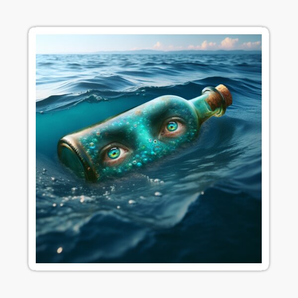 Item preview,  FLOATING BOTTLE WITH HUMAN EYES  designed and sold by Catalina Kate.