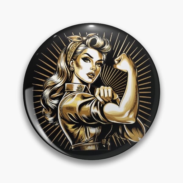 Item preview, Strong Woman Golden Rockabilly Style Gold Gift designed and sold by Pineapple-Tree.