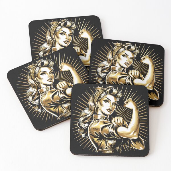 Item preview, Strong Woman Golden Rockabilly Style Gold Gift designed and sold by Pineapple-Tree.