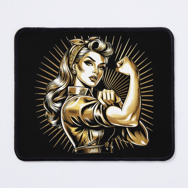 Item preview, Strong Woman Golden Rockabilly Style Gold Gift designed and sold by Pineapple-Tree.