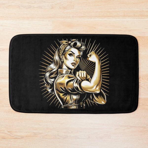 Item preview, Strong Woman Golden Rockabilly Style Gold Gift designed and sold by Pineapple-Tree.