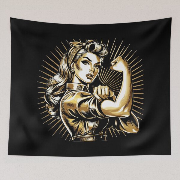 Item preview, Strong Woman Golden Rockabilly Style Gold Gift designed and sold by Pineapple-Tree.