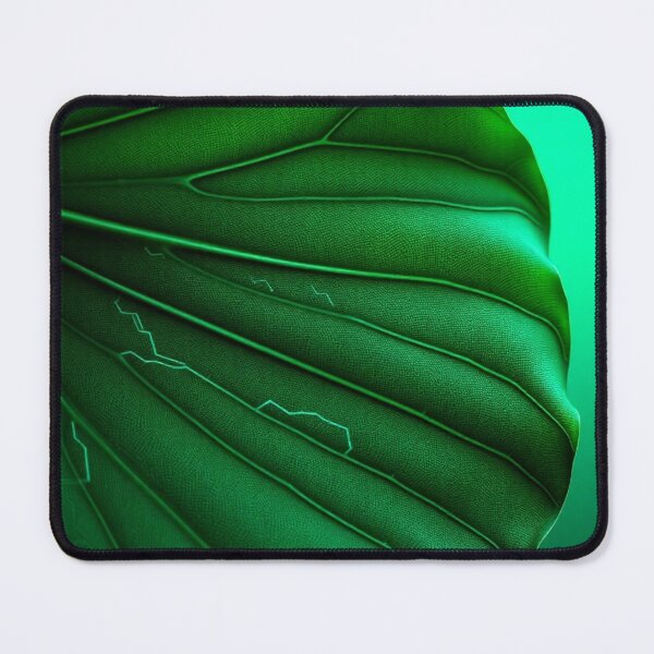 Item preview, Tropical Circuit: Teal & Moss Green Leaves with Tech Veins – Organic Meets Tech Mouse Pad designed and sold by Craftial.