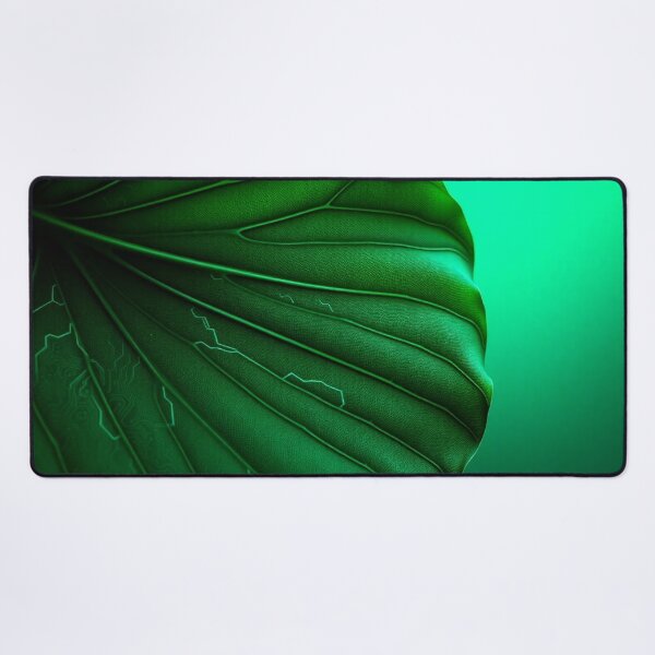 Item preview, Tropical Circuit: Teal & Moss Green Leaves with Tech Veins – Organic Meets Tech Mouse Pad designed and sold by Craftial.