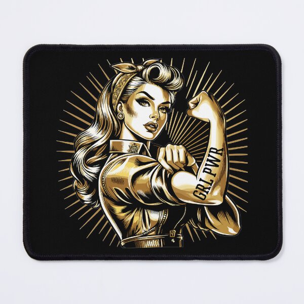 Item preview, Strong Woman GRL PWR Rockabilly Gold Gift designed and sold by Pineapple-Tree.
