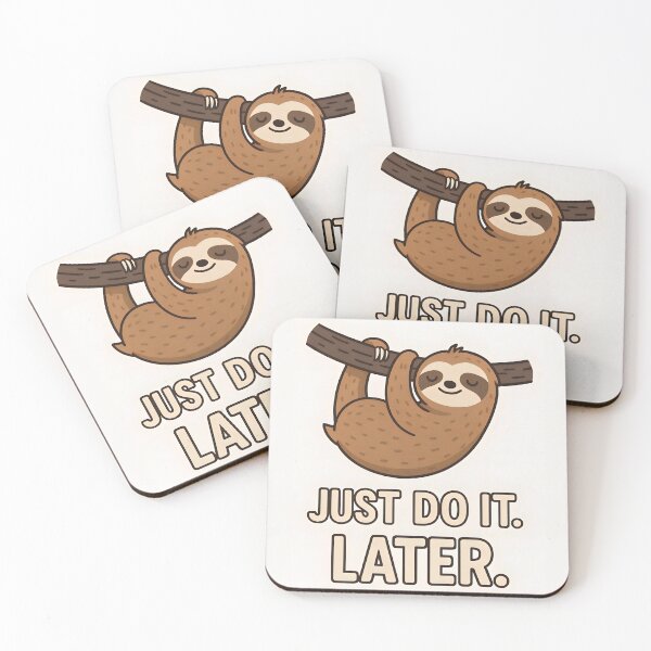 Item preview, Lazy Sloth Hanging Out - Funny Motivational Quote Illustration designed and sold by Amr Siam.