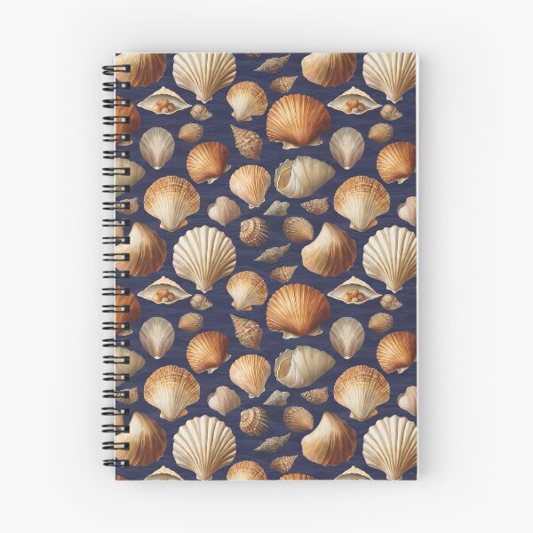 Item preview, A Pattern of Clams on Dark Blue Sea Background | Marine Art designed and sold by UnhingedBird.