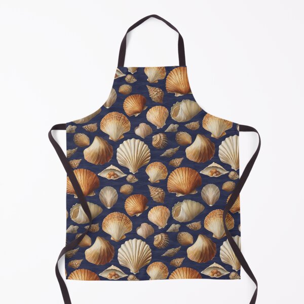 Item preview, A Pattern of Clams on Dark Blue Sea Background | Marine Art designed and sold by UnhingedBird.