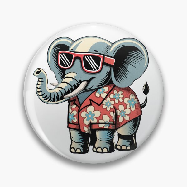 Item preview, Cool Elephant in Hawaiian Shirt and Sunglasses designed and sold by krisevansart.