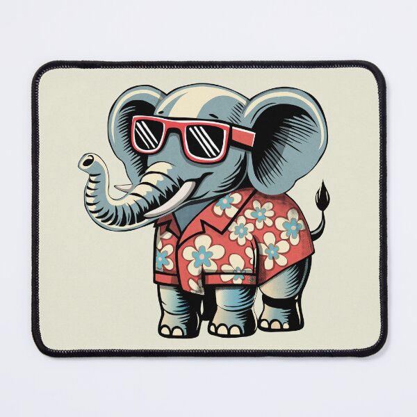 Item preview, Cool Elephant in Hawaiian Shirt and Sunglasses designed and sold by krisevansart.