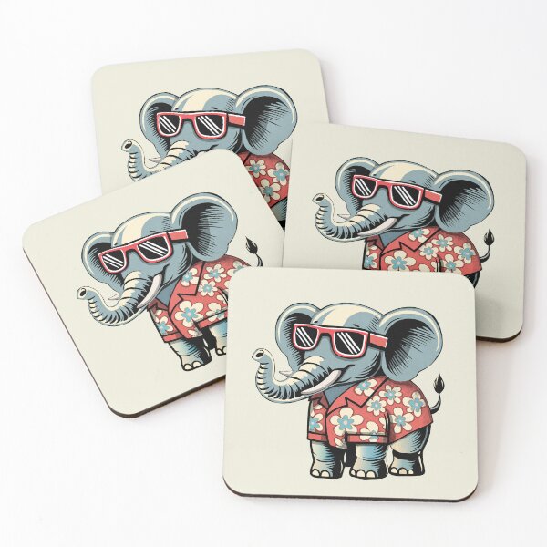 Item preview, Cool Elephant in Hawaiian Shirt and Sunglasses designed and sold by krisevansart.