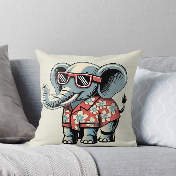 Item preview, Cool Elephant in Hawaiian Shirt and Sunglasses designed and sold by krisevansart.