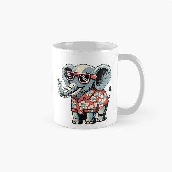 Item preview, Cool Elephant in Hawaiian Shirt and Sunglasses designed and sold by krisevansart.