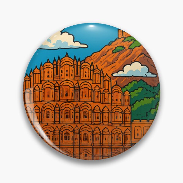 Item preview, Jaipur Hawa Mahal and Nahargarh Fort Rajasthan India designed and sold by Places On Earth.