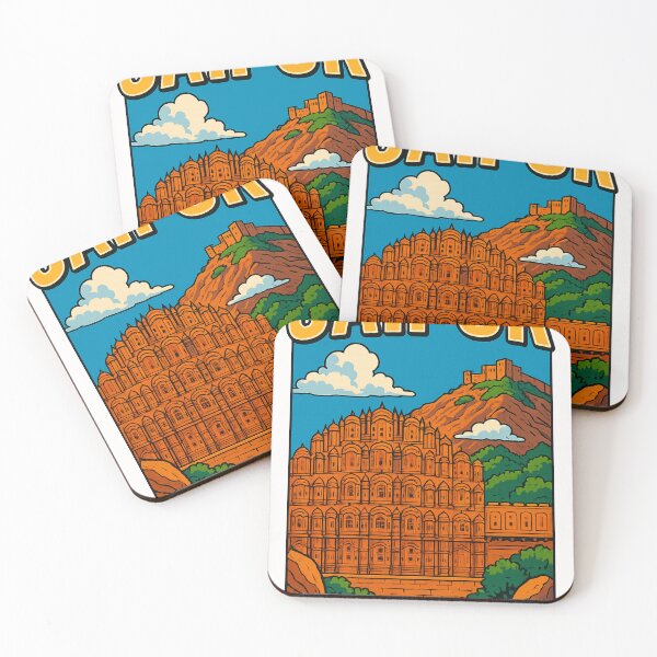 Item preview, Jaipur Hawa Mahal and Nahargarh Fort Rajasthan India designed and sold by Places On Earth.