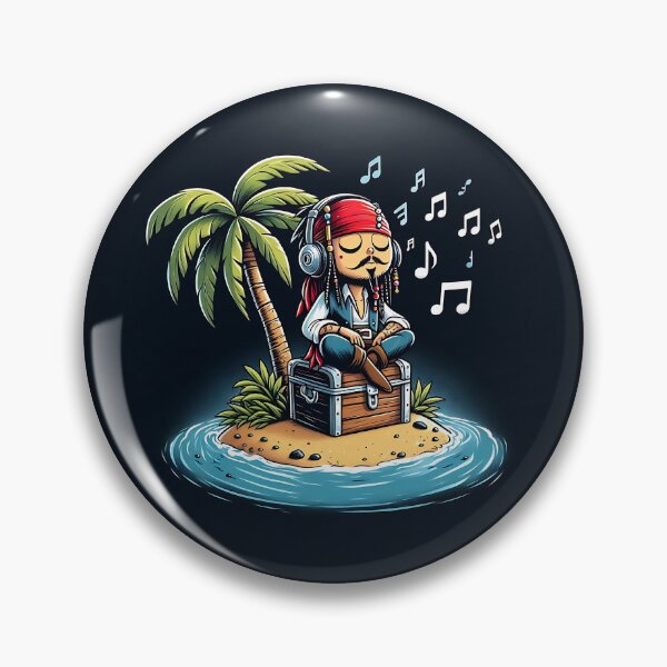 Item preview, Comical Illustration of the famous pirate Jack Sparrow chilling on an island designed and sold by sks-ai-artist.