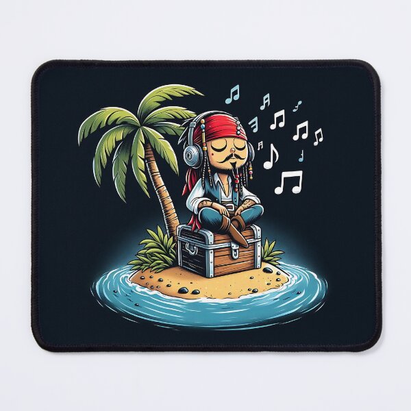 Item preview, Comical Illustration of the famous pirate Jack Sparrow chilling on an island designed and sold by sks-ai-artist.