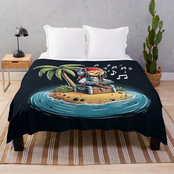 Item preview, Comical Illustration of the famous pirate Jack Sparrow chilling on an island designed and sold by sks-ai-artist.