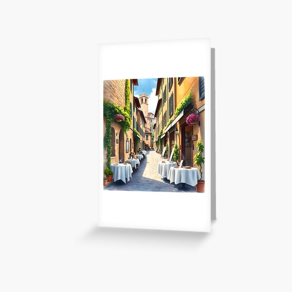 Item preview, San Gimignano: Old Town Street Café Charm designed and sold by LSV-Art.