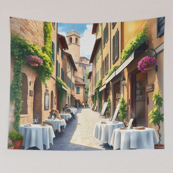 Item preview, San Gimignano: Old Town Street Café Charm designed and sold by LSVart.