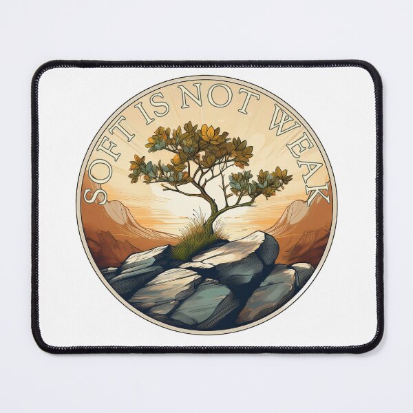 Item preview, Soft Is Not Weak – Emotional Resilience Badge designed and sold by Gnome Grove.
