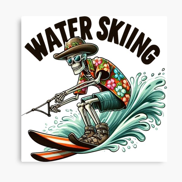 Item preview, Skeleton Water Skiing designed and sold by yunamaliskova.