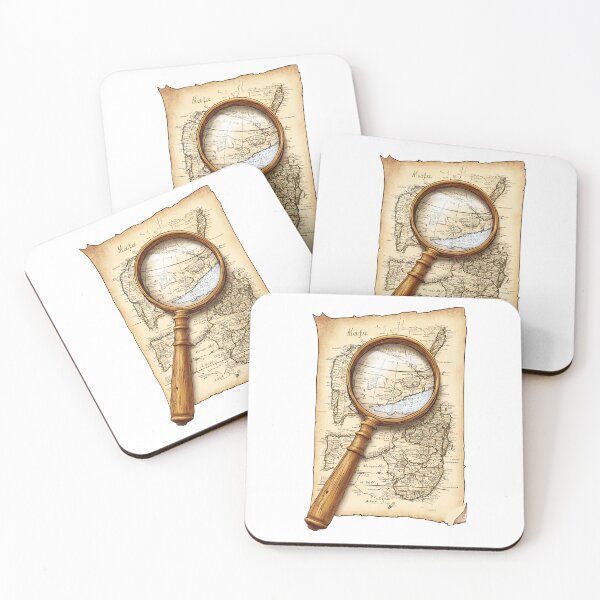 Item preview, Light Academia Aesthetic Art - Magnifying Glass on Map designed and sold by bapupa.