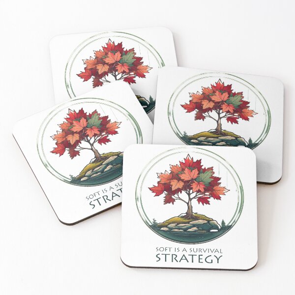 Item preview, Soft is a Survival Strategy – Botanical Tree Badge designed and sold by Gnome Grove.