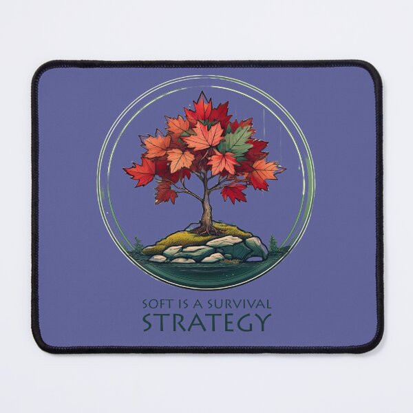 Item preview, Soft is a Survival Strategy – Botanical Tree Badge designed and sold by Gnome Grove.