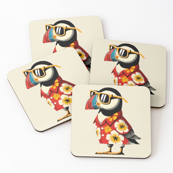 Item preview, Cool Puffin in Hawaiian Shirt and Sunglasse designed and sold by krisevansart.