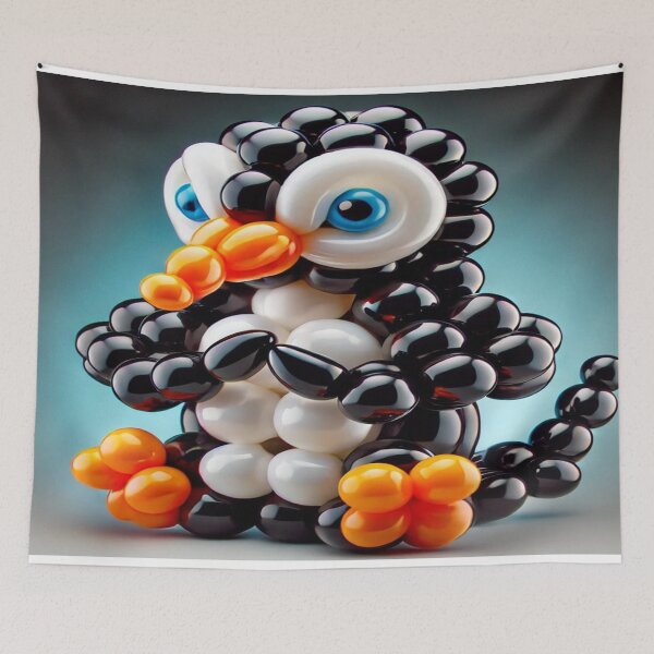 Item preview, Black & White Penguin Balloon Sculpture designed and sold by GenArtHaven.